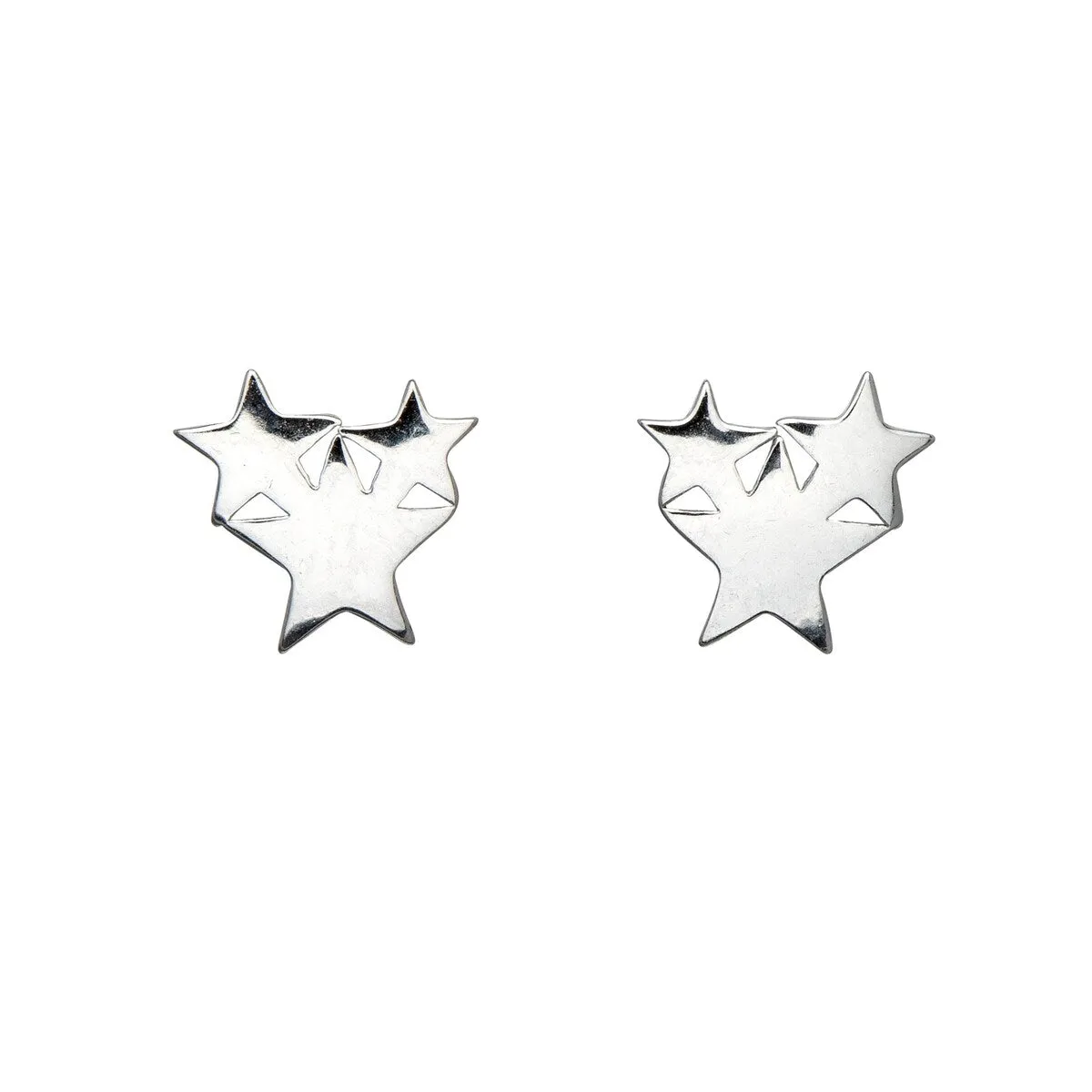 Sterling Silver Triple Star Stud Earrings sold by Zulily