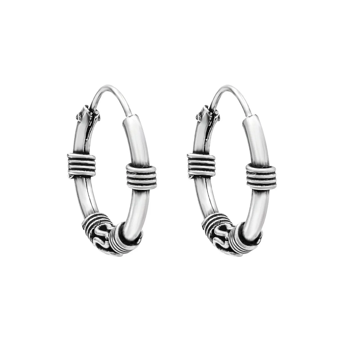 Sterling Silver Bali Hoop Earrings sold by Zulily