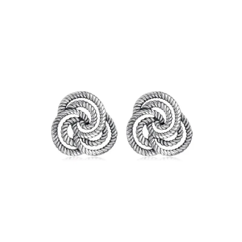 Sterling Silver Knotted Rope Stud Earrings sold by Zulily