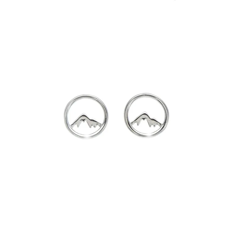 Sterling Silver Circular Mountain Stud Earrings sold by Zulily