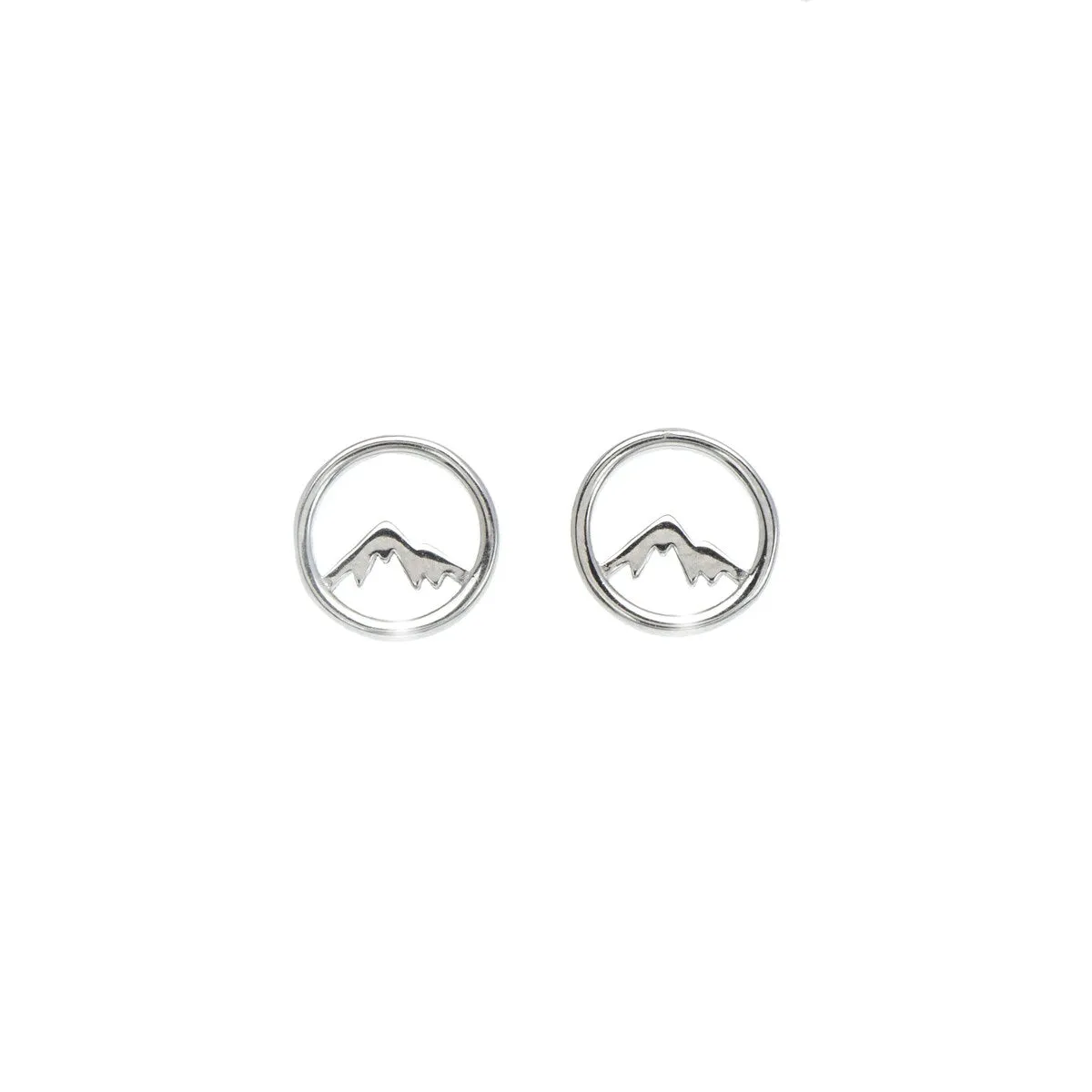 Sterling Silver Circular Mountain Stud Earrings sold by Zulily