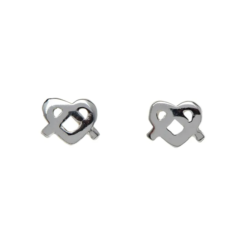 Sterling Silver Dainty Heart Knot Stud Earrings sold by Zulily