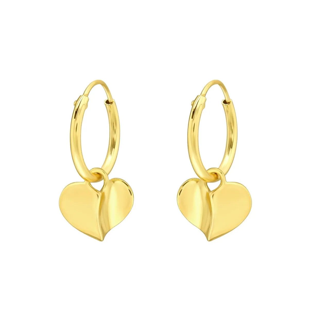 Sterling Silver 18k Gold-Plated Heart Hoop Earrings sold by Zulily