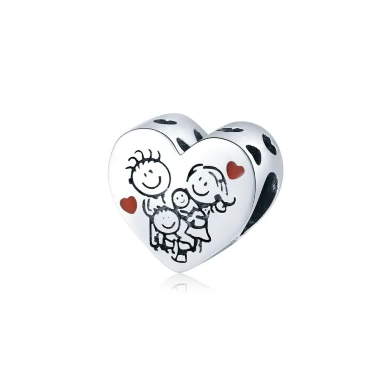 Sterling Silver Red Hearts Family Charm sold by Zulily