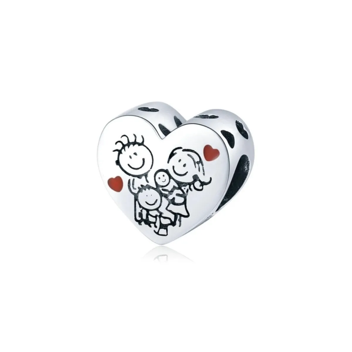 Sterling Silver Red Hearts Family Charm sold by Zulily