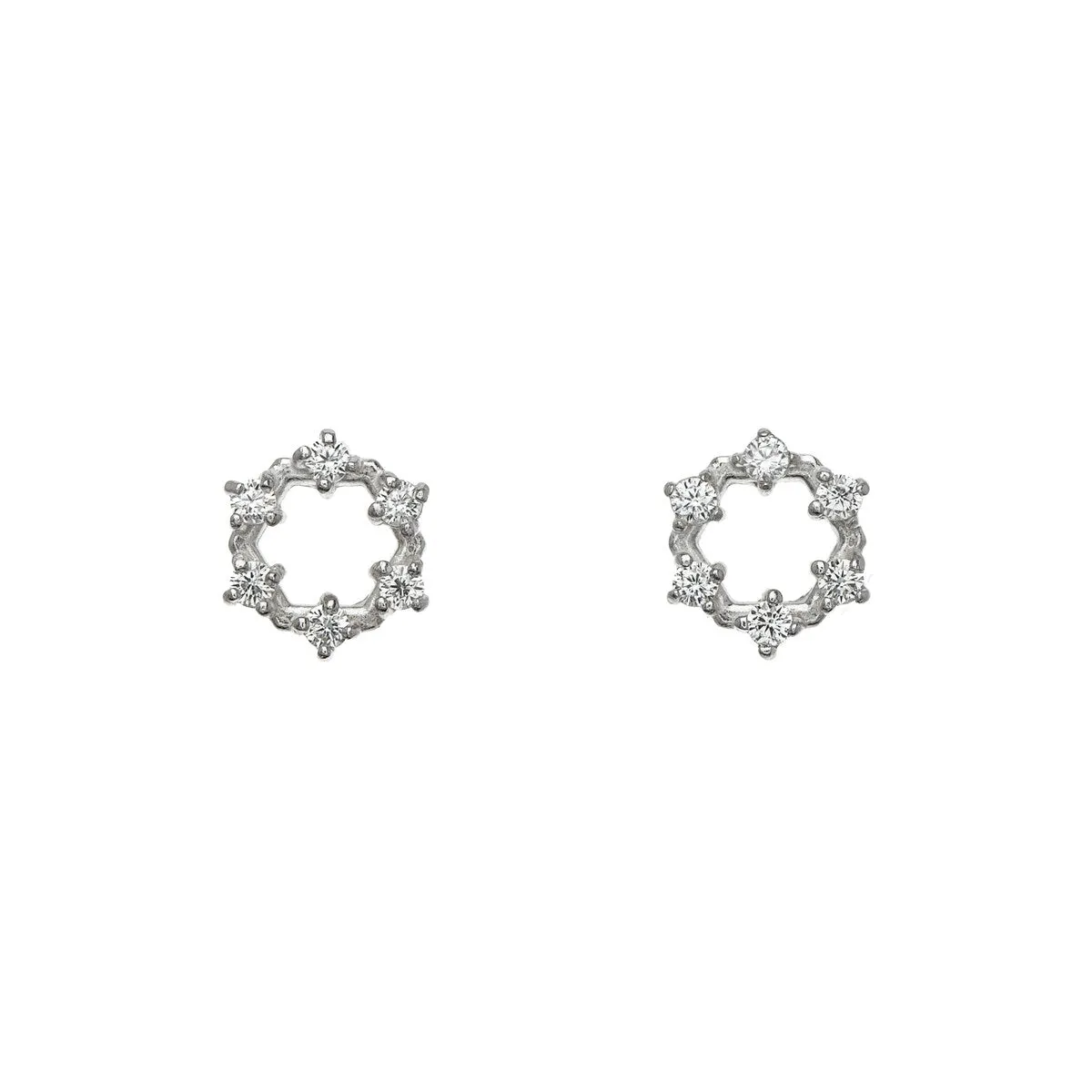 Sterling Silver Cubic Zirconia Wreath Stud Earrings sold by Zulily