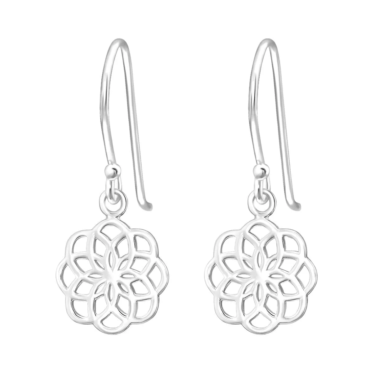 Sterling Silver Open Flower Drop Earrrings sold by Zulily