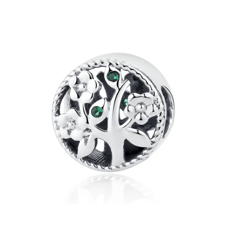 Sterling Silver Tree With Emerald Green Cubic Zirconia Charm sold by Zulily