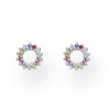 Sterling Silver Multi Colored Cubic Zirconia Wreath Stud Earrings sold by Zulily