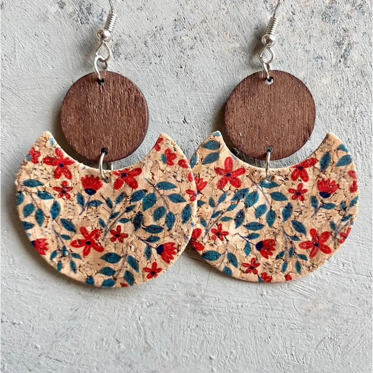 Crescent Moon & Wooden Drop Earrings sold by Zulily product image thumbnail 3