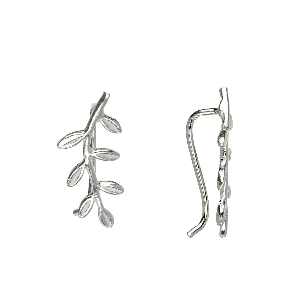 Sterling Silver Leaf Vine Stud Earrings sold by Zulily
