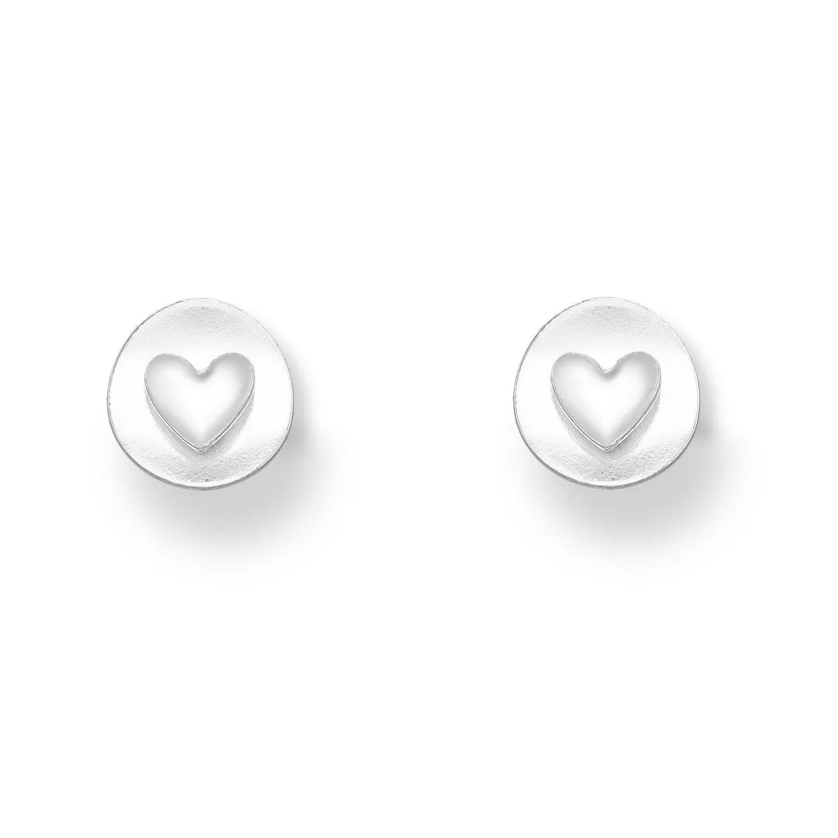 Sterling Silver Stamped Heart Stud Earrings sold by Zulily