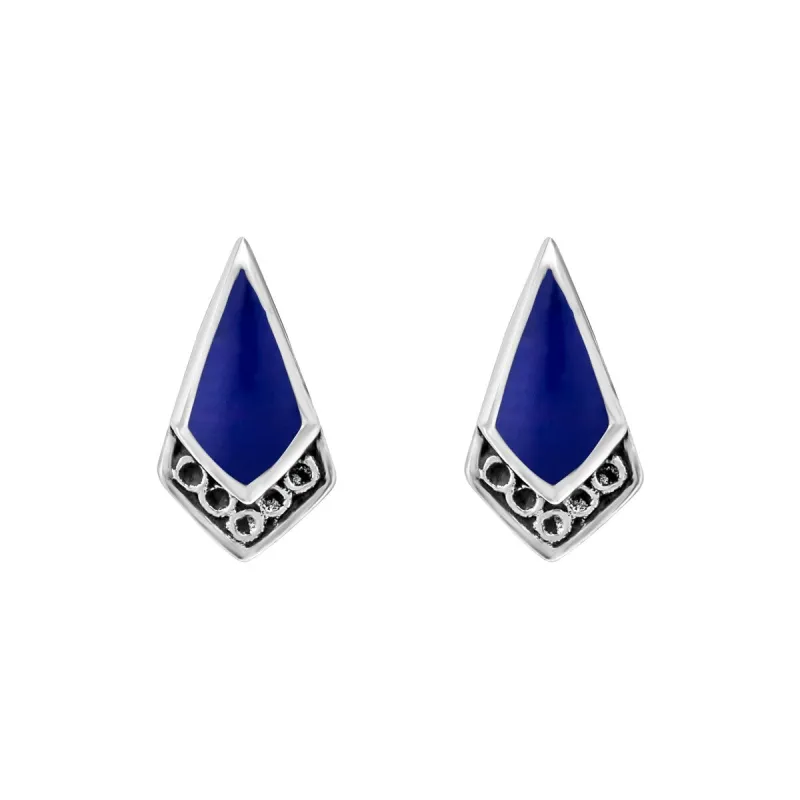 Sterling Silver Lapis Geometric Stud Earrings sold by Zulily