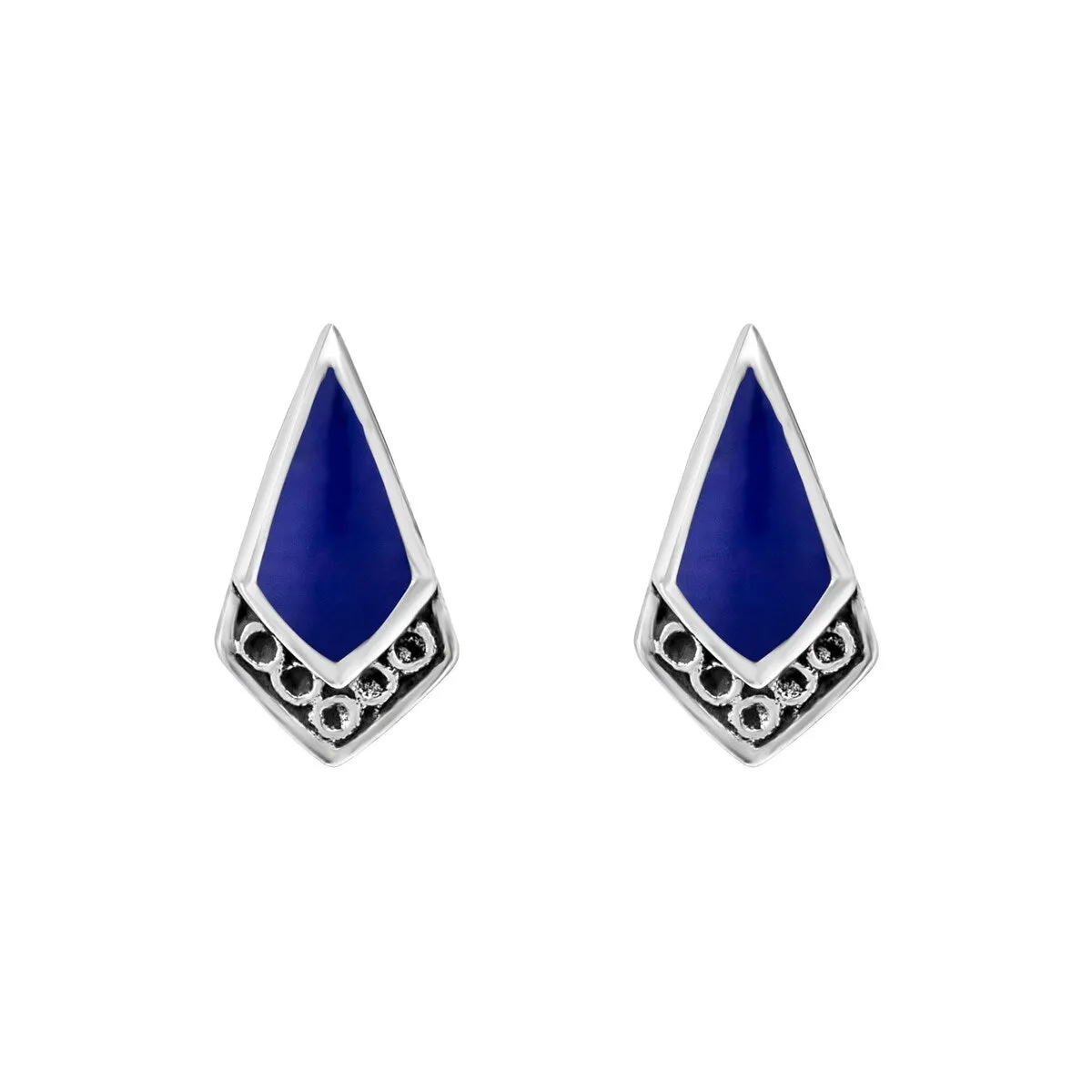 Sterling Silver Lapis Geometric Stud Earrings sold by Zulily