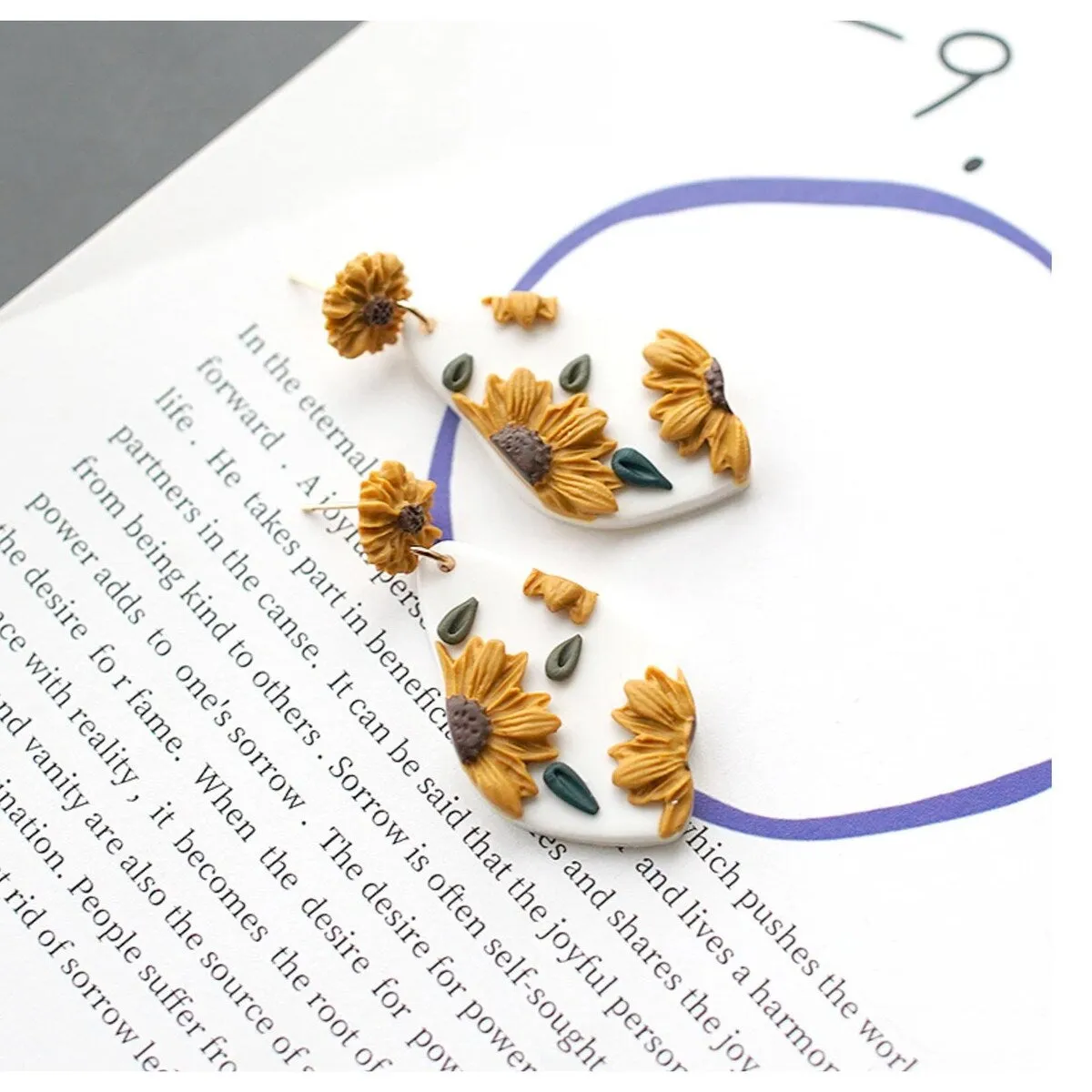 Yellow & White Sunflower Drop Earrings sold by Zulily