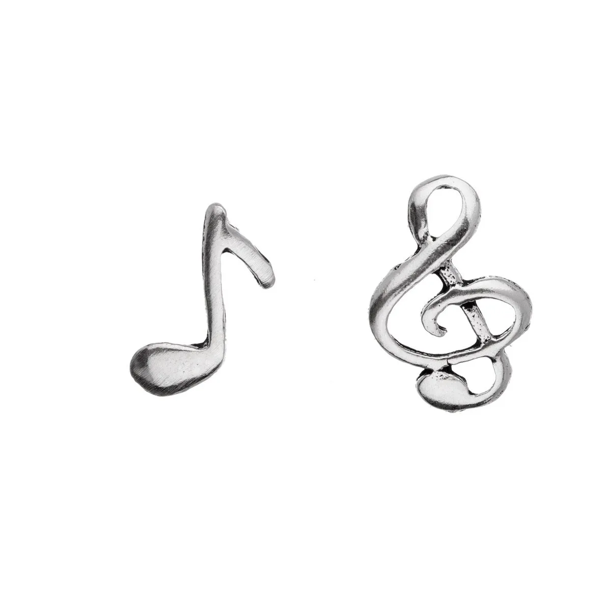 Sterling Silver Music Note Asymmetrical Stud Earrings sold by Zulily