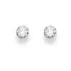 Sterling Silver Cubic Zirconia Halo Style Stud Earrings sold by Zulily