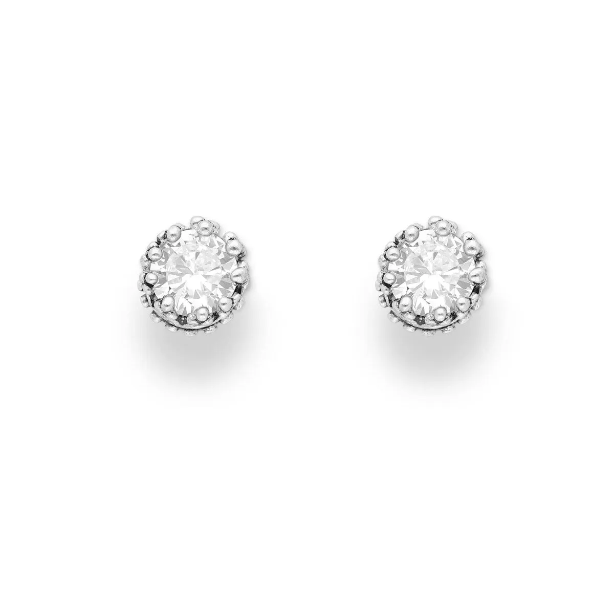 Sterling Silver Cubic Zirconia Halo Style Stud Earrings sold by Zulily