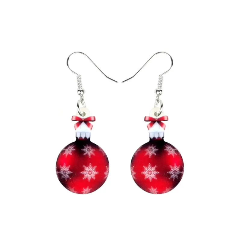 Red Christmas Ornament Drop Earrings sold by Zulily