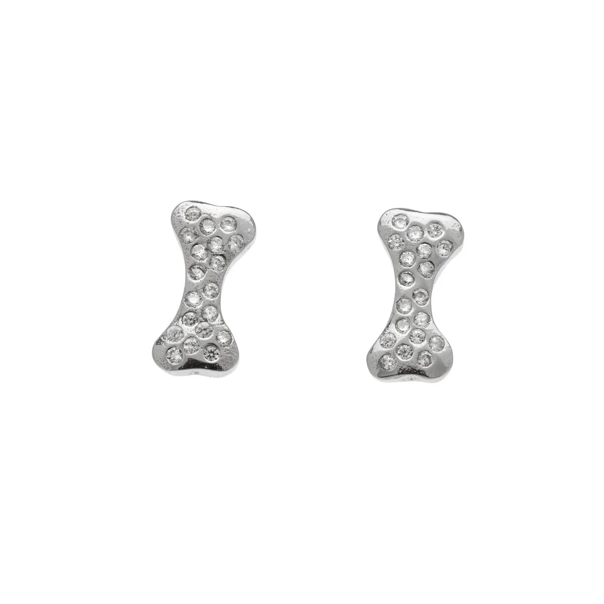 Sterling Silver Cubic Zirconia Dog Bone Stud Earrings sold by Zulily product image thumbnail 2