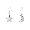 Sterling Silver Moon Star Asymmetrical Drop Earrings sold by Zulily