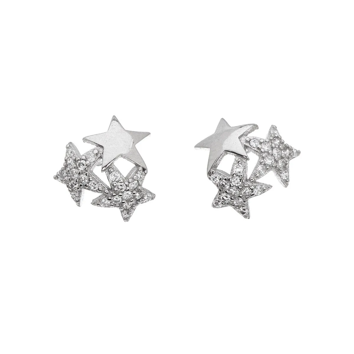 Sterling Silver Cubic Zirconia Clustered Star Stud Earrings sold by Zulily