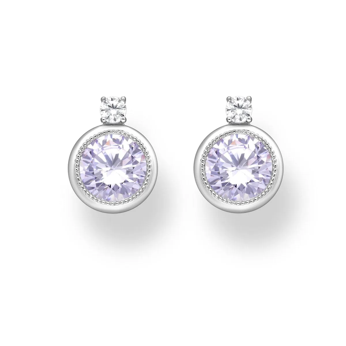 Cubic Zirconia & Sterling Silver Circular Stud Earrings sold by Zulily product image thumbnail 4