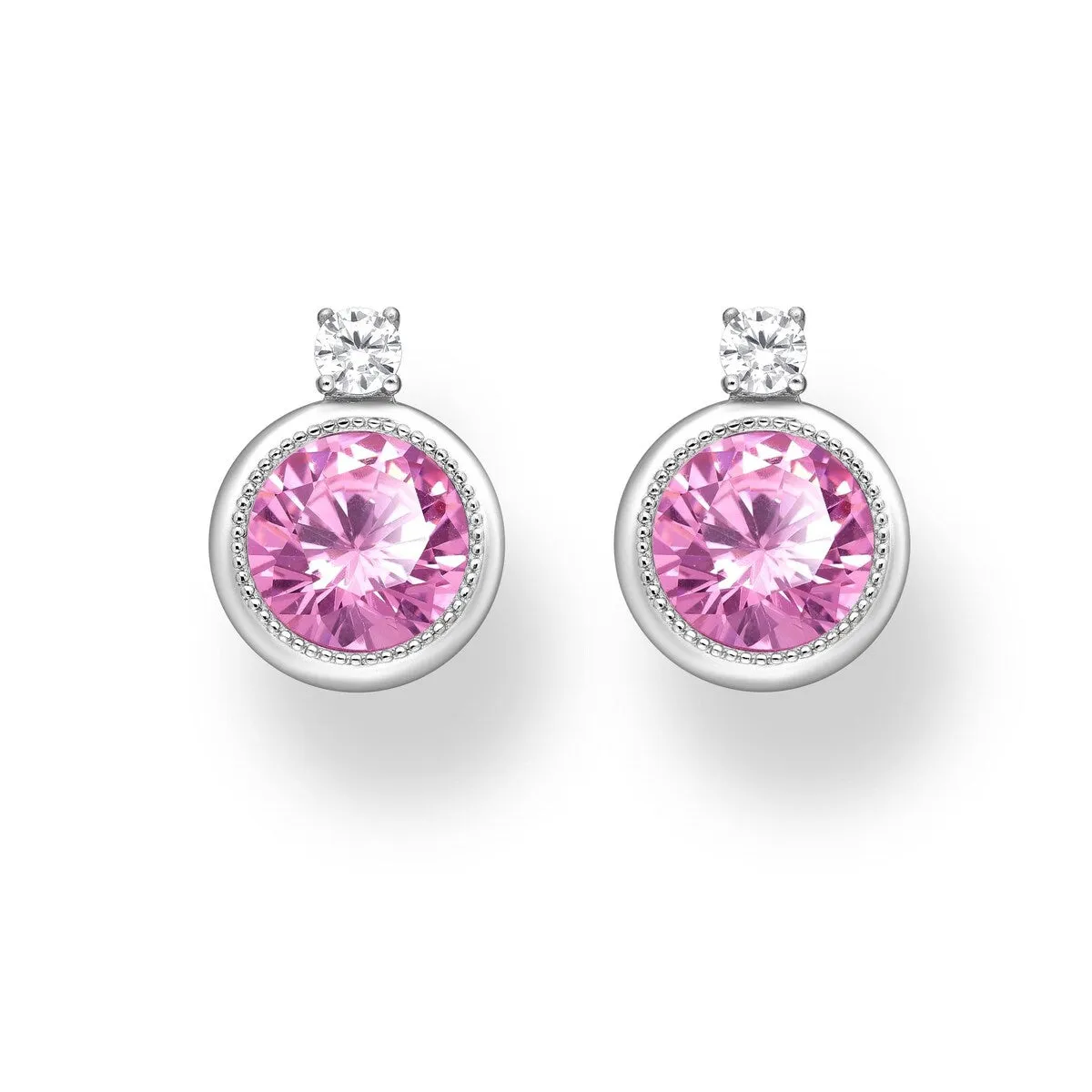 Cubic Zirconia & Sterling Silver Circular Stud Earrings sold by Zulily product image thumbnail 3