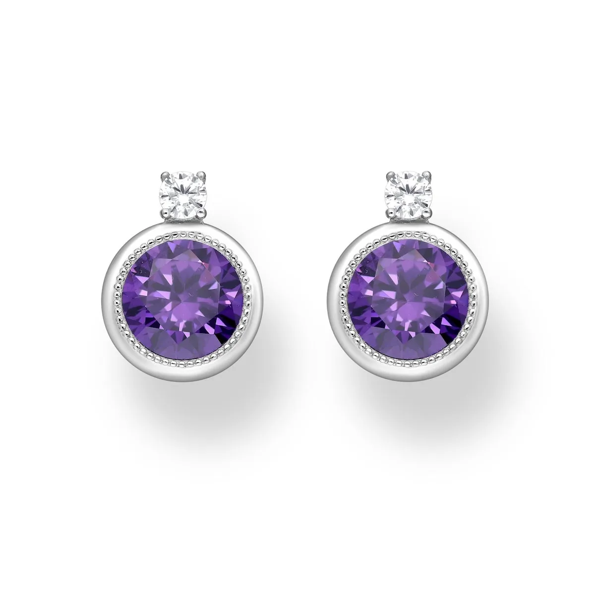 Cubic Zirconia & Sterling Silver Circular Stud Earrings sold by Zulily product image thumbnail 5