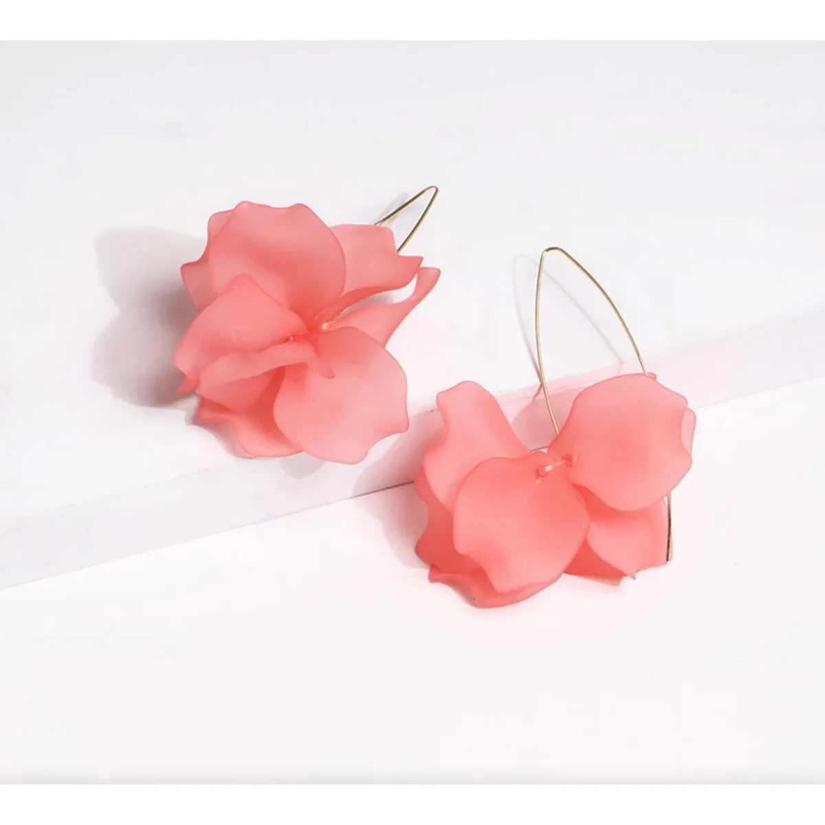 Pink Floral Leaf Drop Earrings sold by Zulily