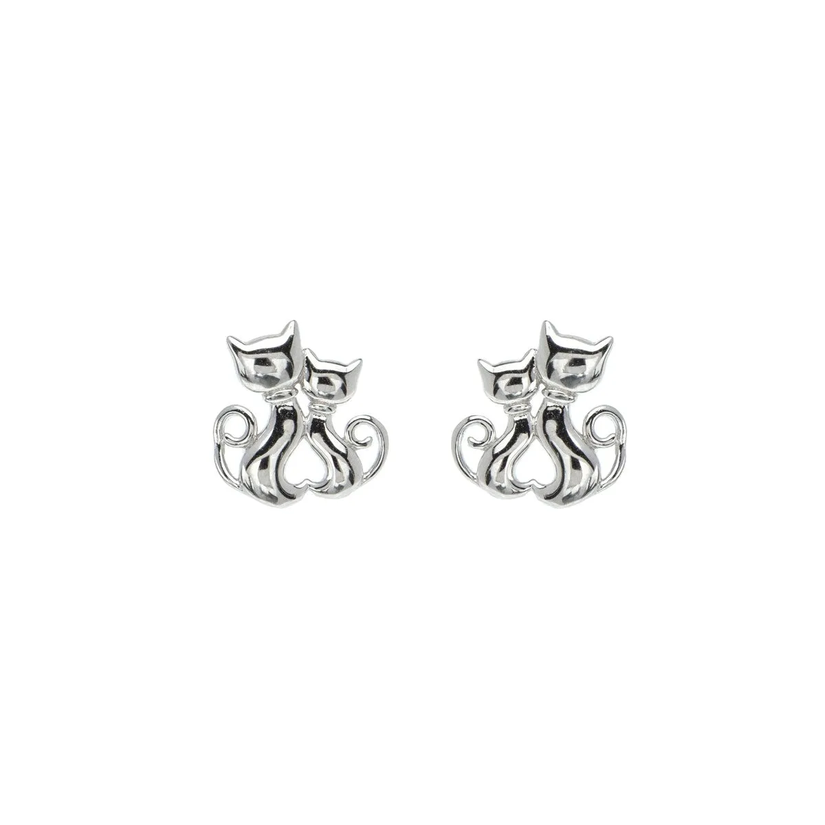 Sterling Silver Dual Cat Stud Earrings sold by Zulily