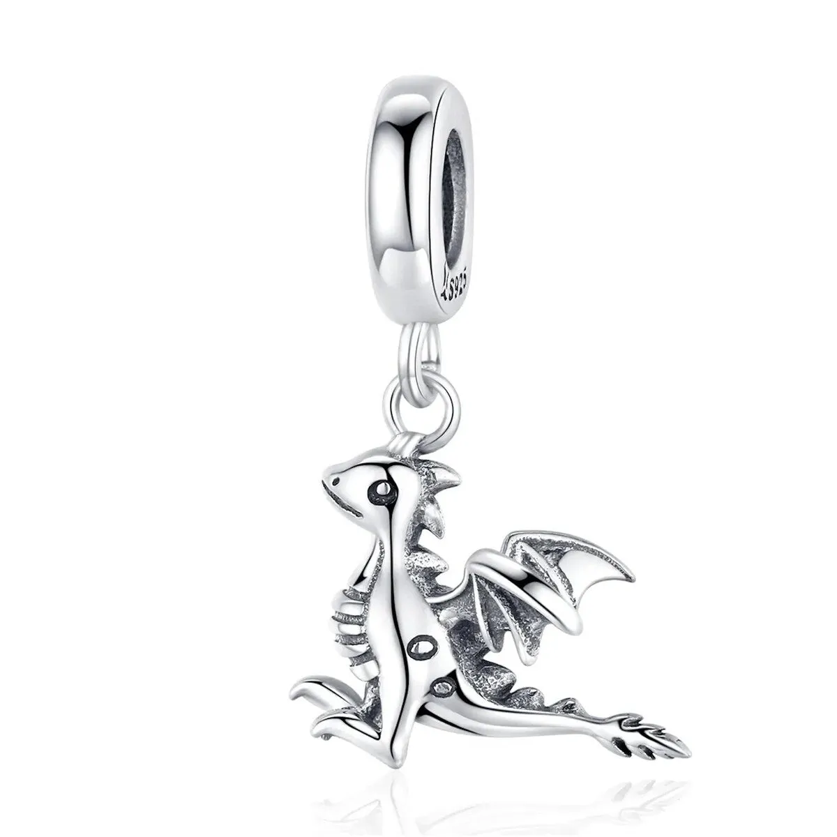 Sterling Silver Cute Dragon Dangling Bracelet Charm sold by Zulily