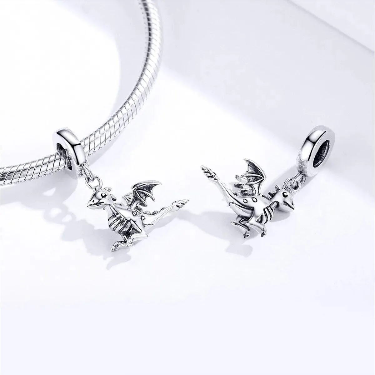 Sterling Silver Cute Dragon Dangling Bracelet Charm sold by Zulily product image thumbnail 2