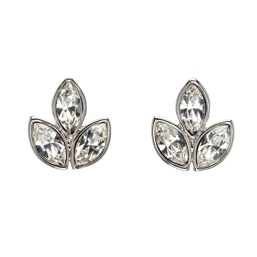 Crystal Triplet Leaf Stud Earrings sold by Zulily product image thumbnail 3