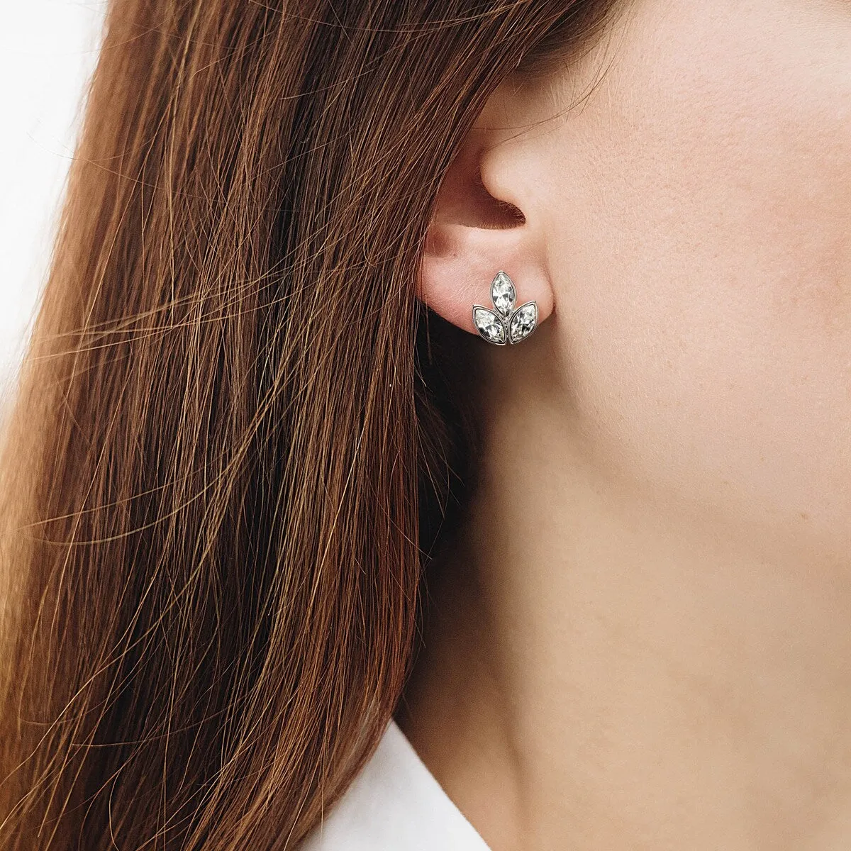 Crystal Triplet Leaf Stud Earrings sold by Zulily product image thumbnail 5