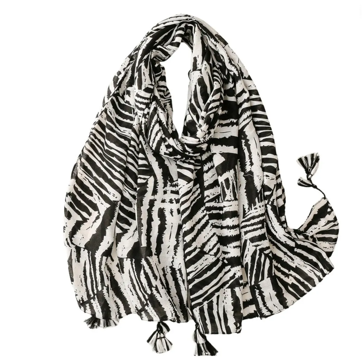 Black and White Zebra Scarf sold by Zulily