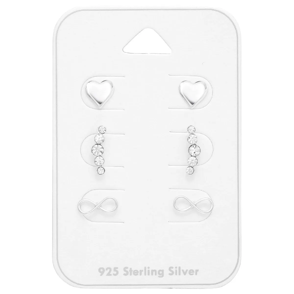 Cubic Zirconia & Sterling Silver Heart Infinity Bar Stud Earrings sold by Zulily