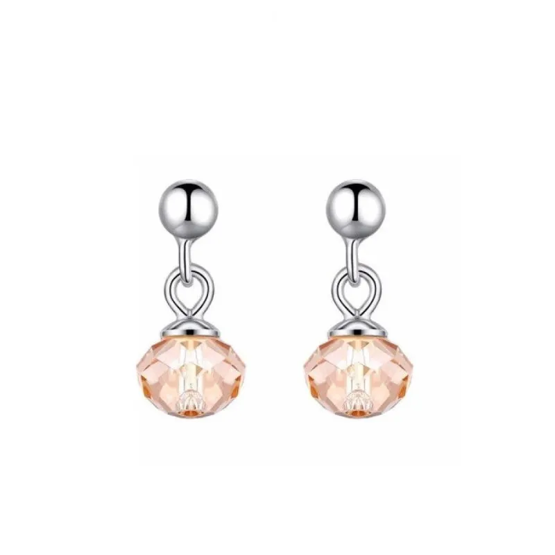 Silvertone Champagne Swarovski Crystal Drop Earrings sold by Zulily