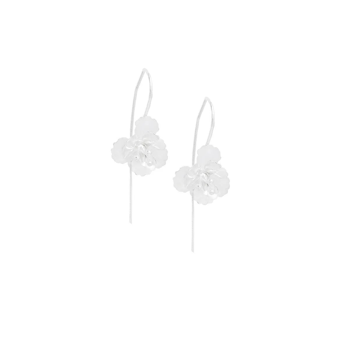 Sterling Silver Floral Threader Earrings sold by Zulily