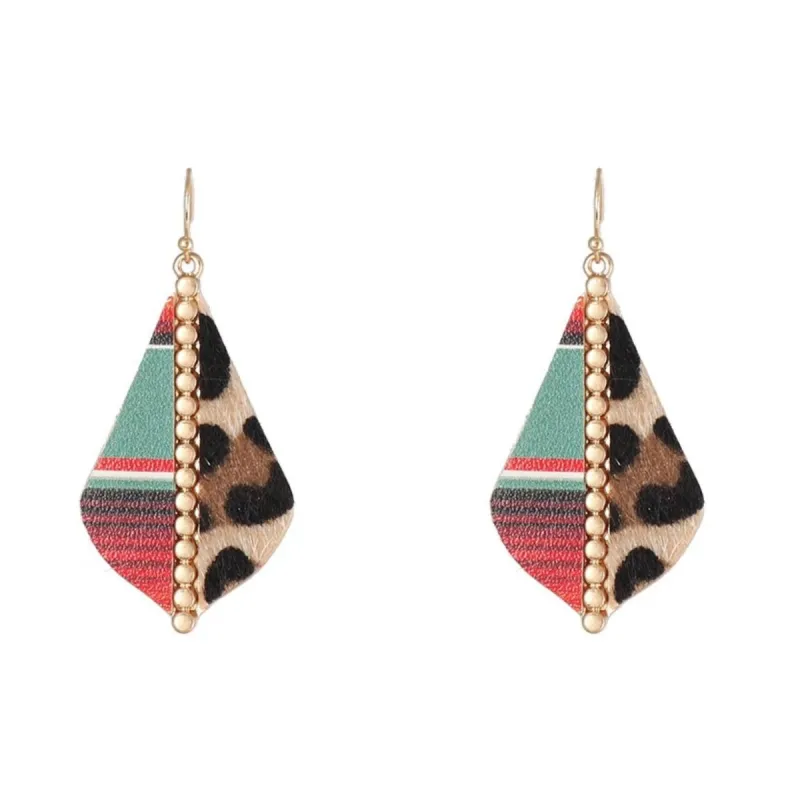 Multi Colored Striped & Cheetah Drop Earrings sold by Zulily