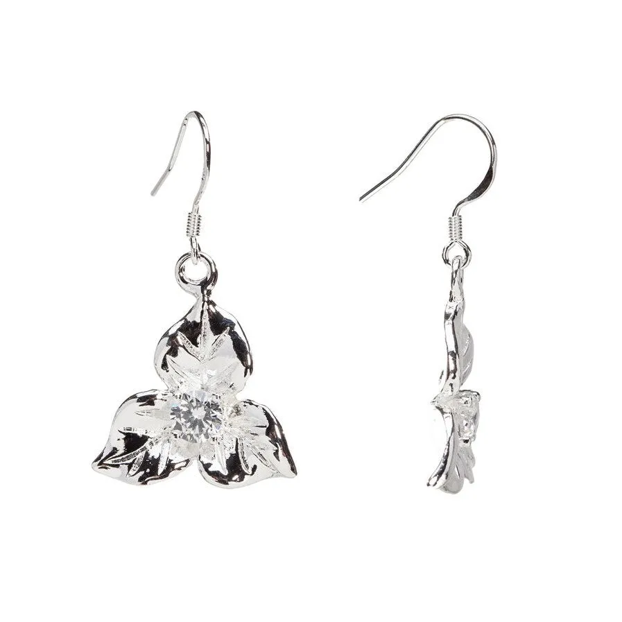 Sterling Silver Floral Drop Earrings sold by Zulily