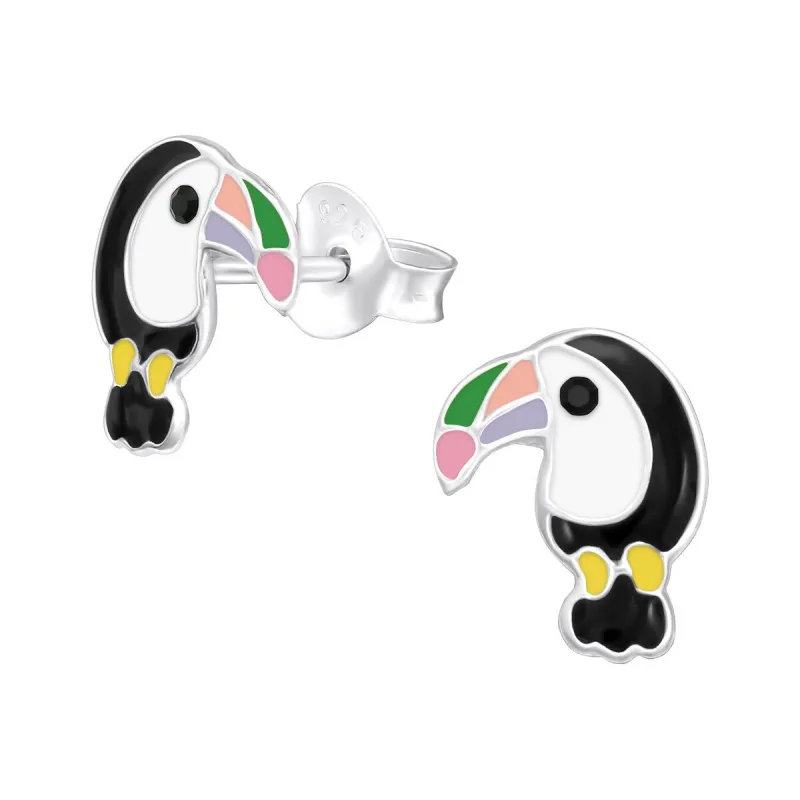 Sterling Silver Multi-Colored Parrot Stud Earrings sold by Zulily