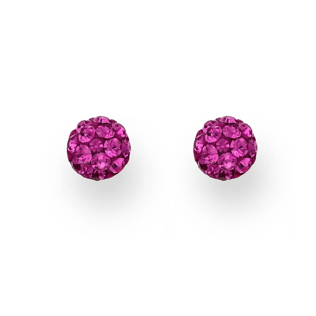 Sterling Silver Fuchsia Cubic Zirconia Pave Stud Earrings sold by Zulily product image thumbnail 2