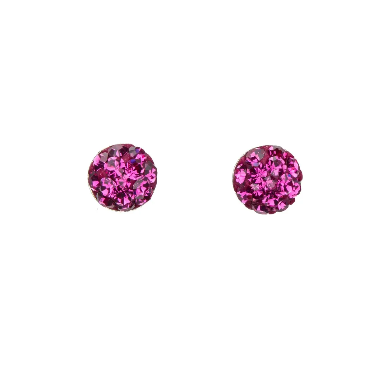Sterling Silver Fuchsia Cubic Zirconia Pave Stud Earrings sold by Zulily