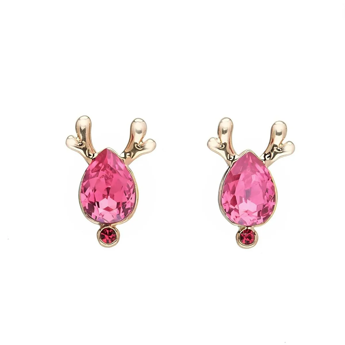 Goldtone Crystal Deer Stud Earrings sold by Zulily product image thumbnail 2