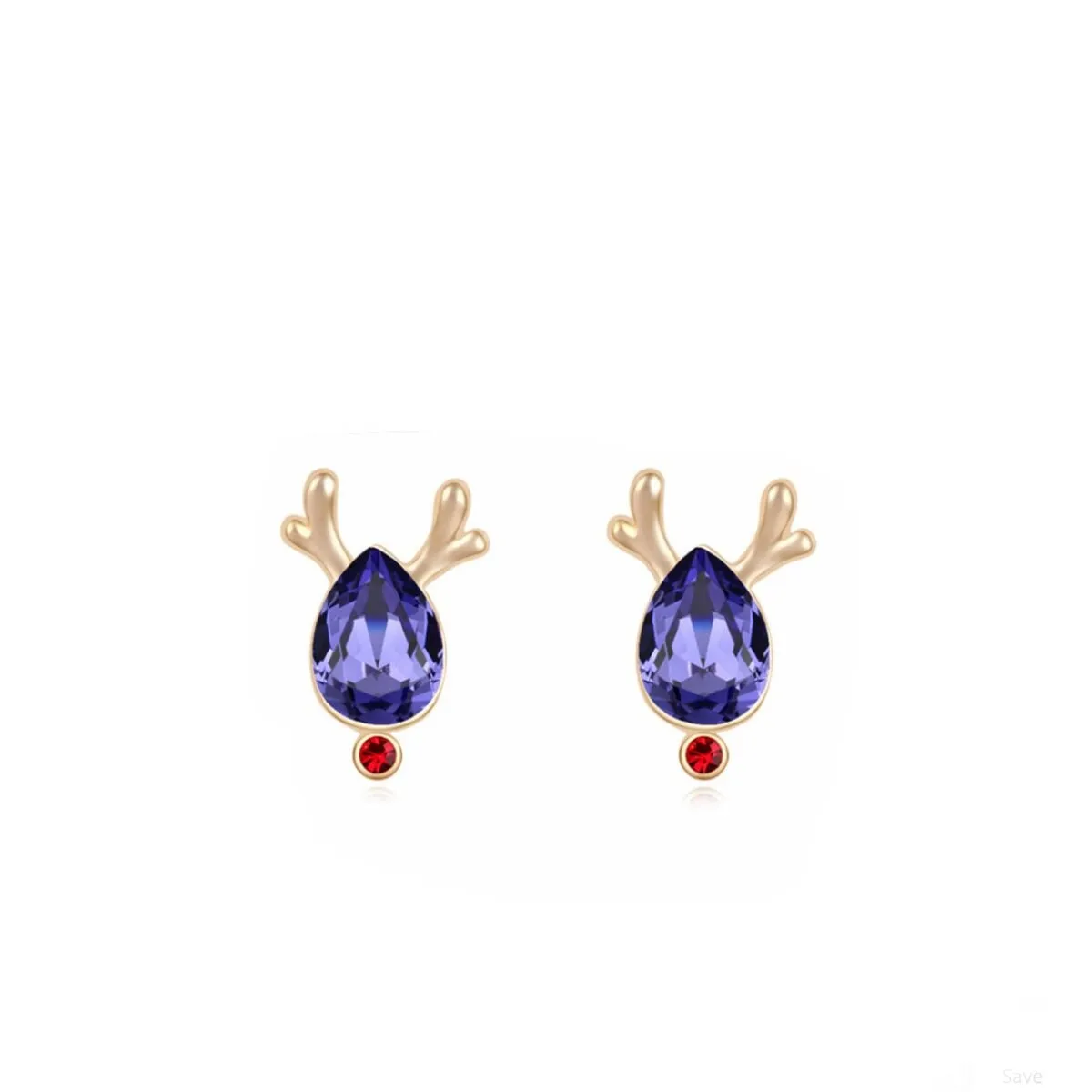 Goldtone Crystal Deer Stud Earrings sold by Zulily product image thumbnail 3