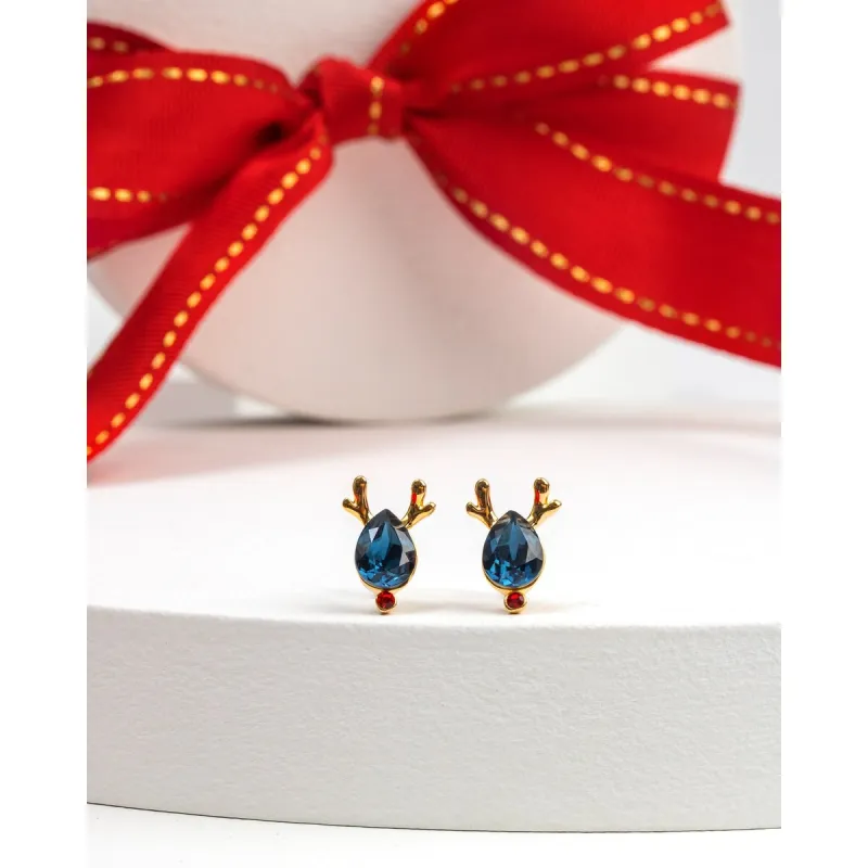 Goldtone Crystal Deer Stud Earrings made by Zulily