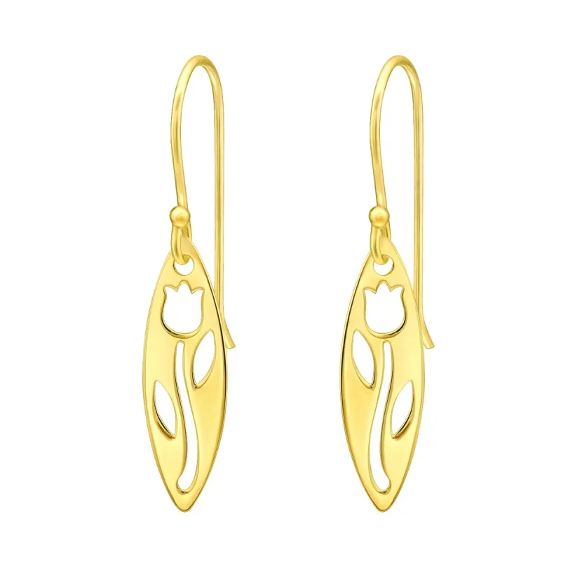 Gold Plated Sterling Silver Tulip Marquis Earrings sold by Zulily