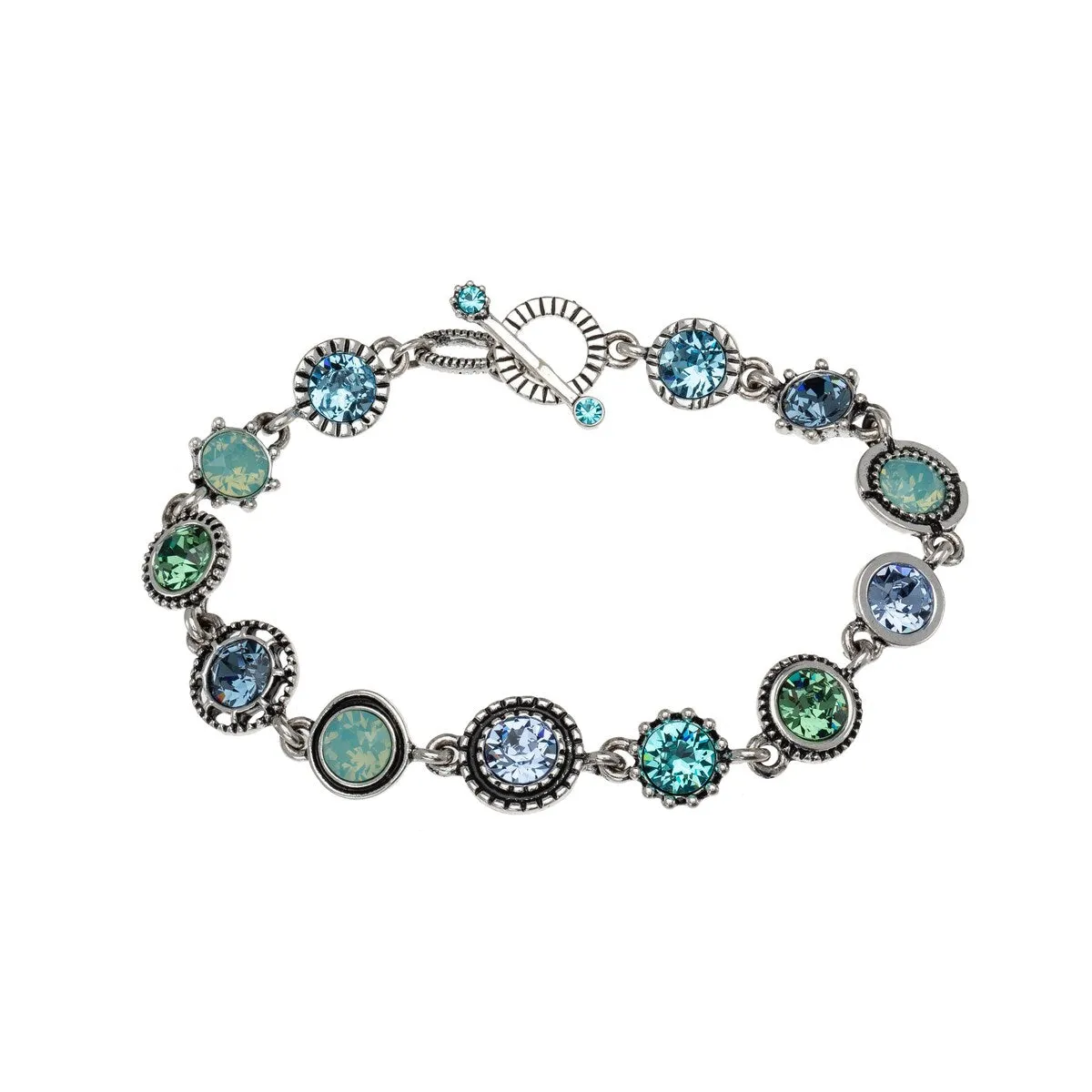 Multi Colored Oxidized Charm Bracelet With Crystals sold by Zulily product image thumbnail 2