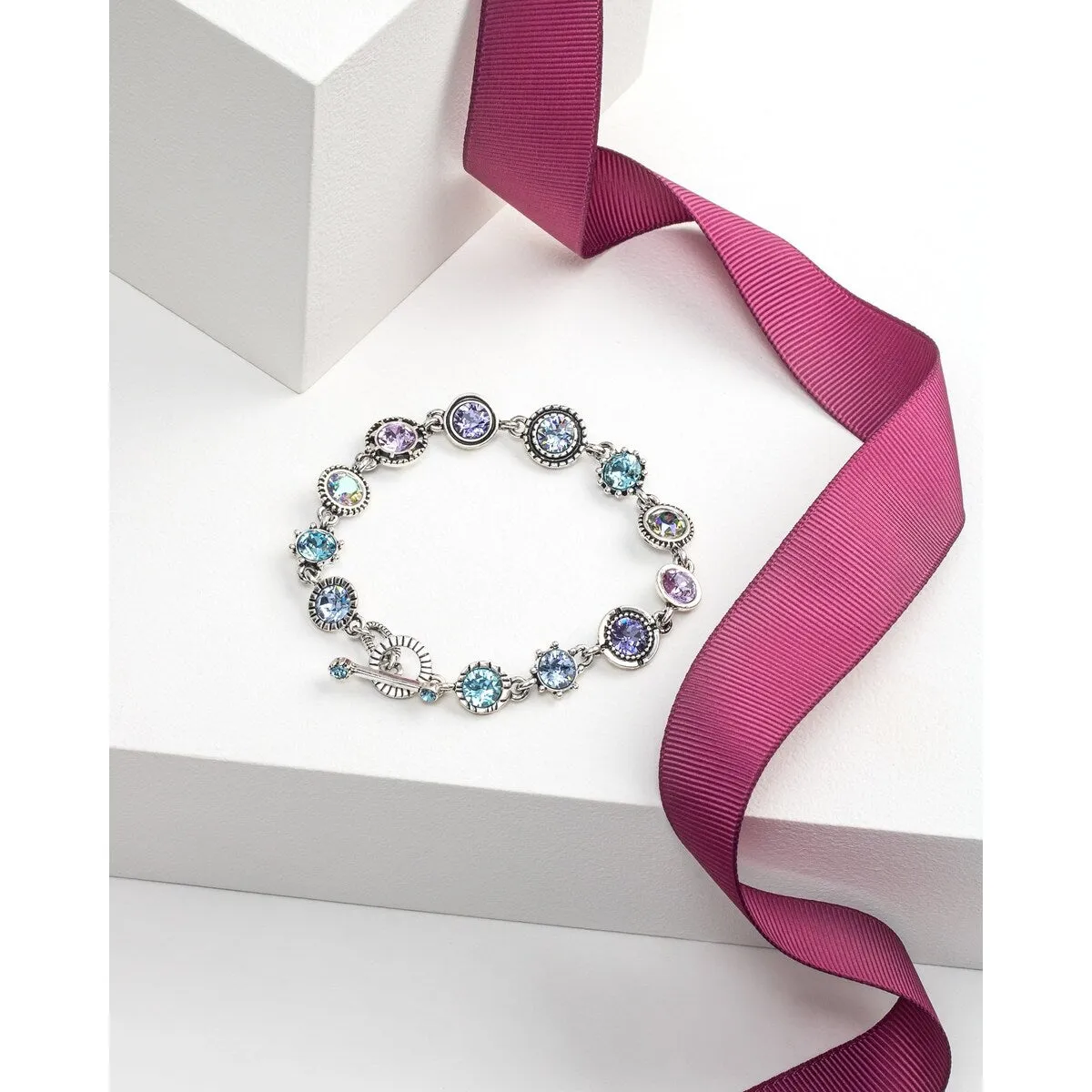 Multi Colored Oxidized Charm Bracelet With Crystals sold by Zulily product image thumbnail 3